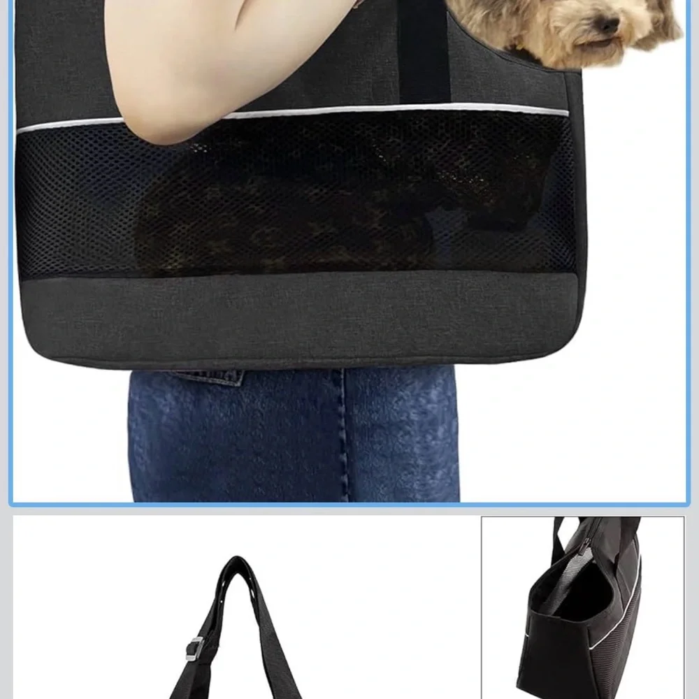 Black Pet Carrier Tote Bag